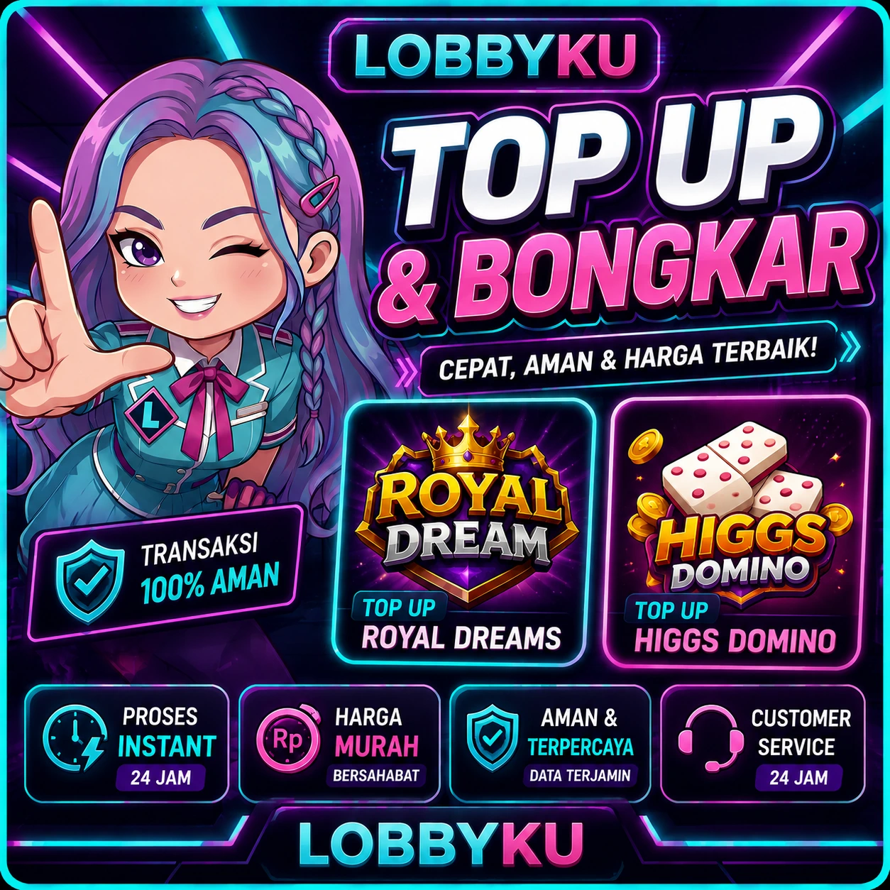 TOPUPSTORE Top Up dan Bongkar Royal Dream serta Higgs Domino
